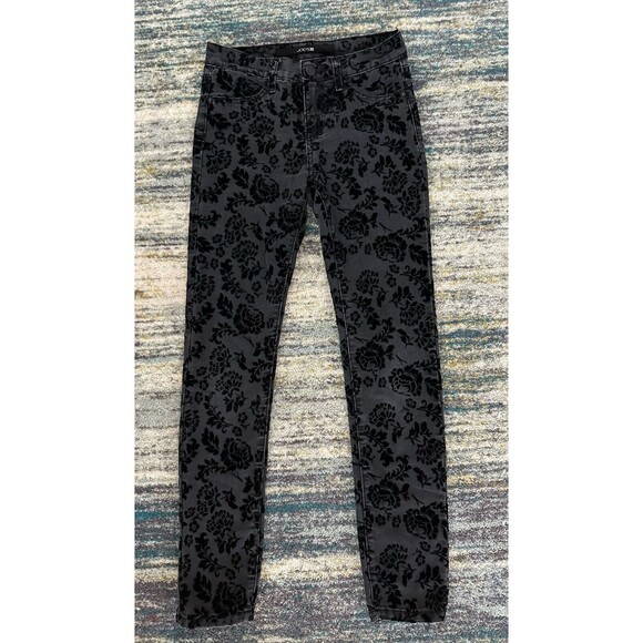 7 FOR ALL MANKIND GIRLS FLORAL FLOCKED SKINNY JEANS SZ 14 - Picture 1 of 6